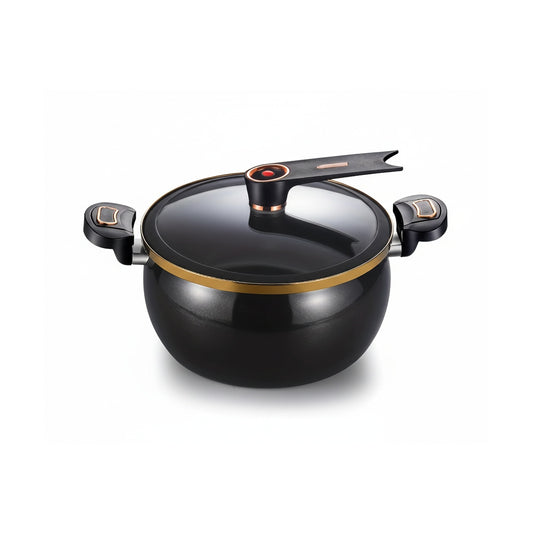 Schnellkochtopf 7L Antihaft Glasdeckel Dampfventil Induktionsgeeignet