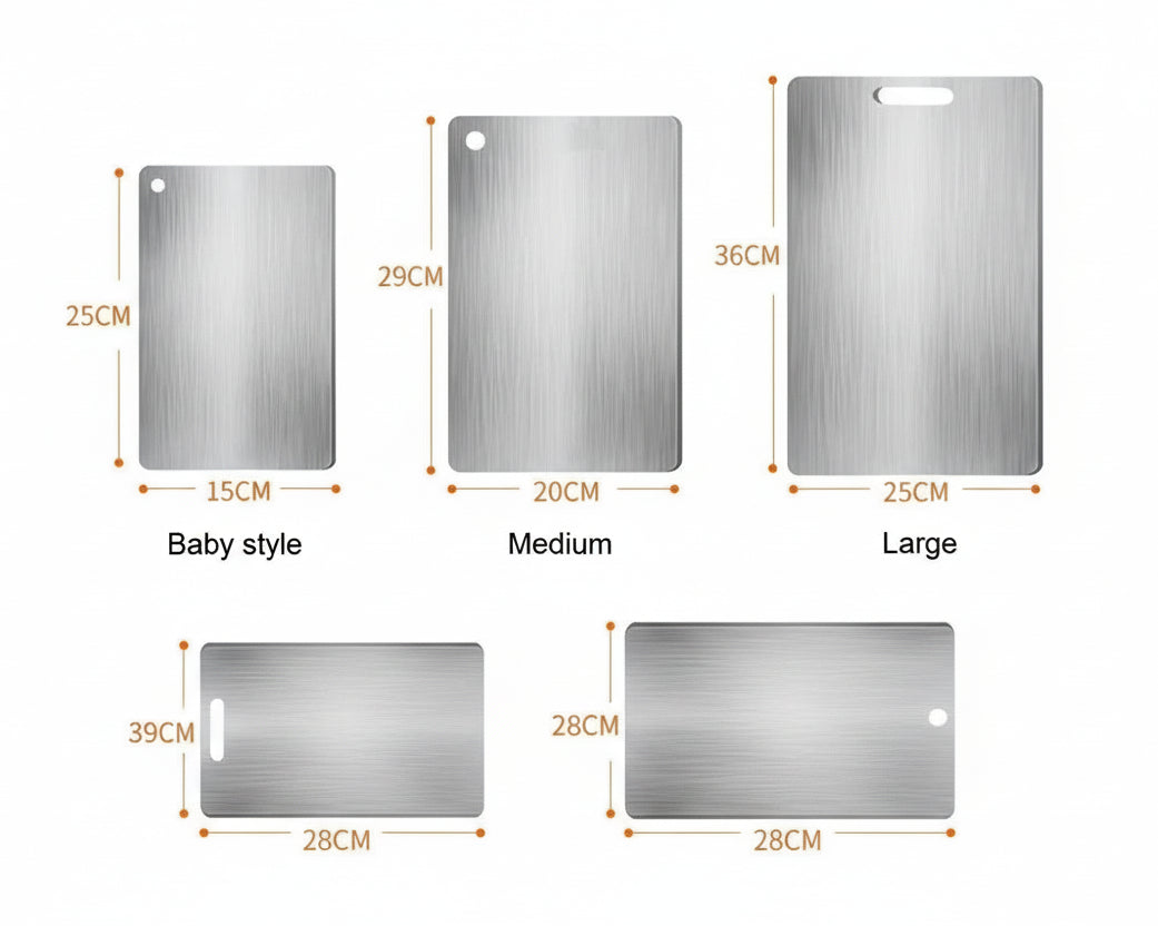 Schneidebrett Edelstahl 304 Beidseitig Hygienisch Teigkneten Küche Silber