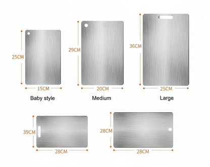 Schneidebrett Edelstahl 304 Beidseitig Hygienisch Teigkneten Küche Silber